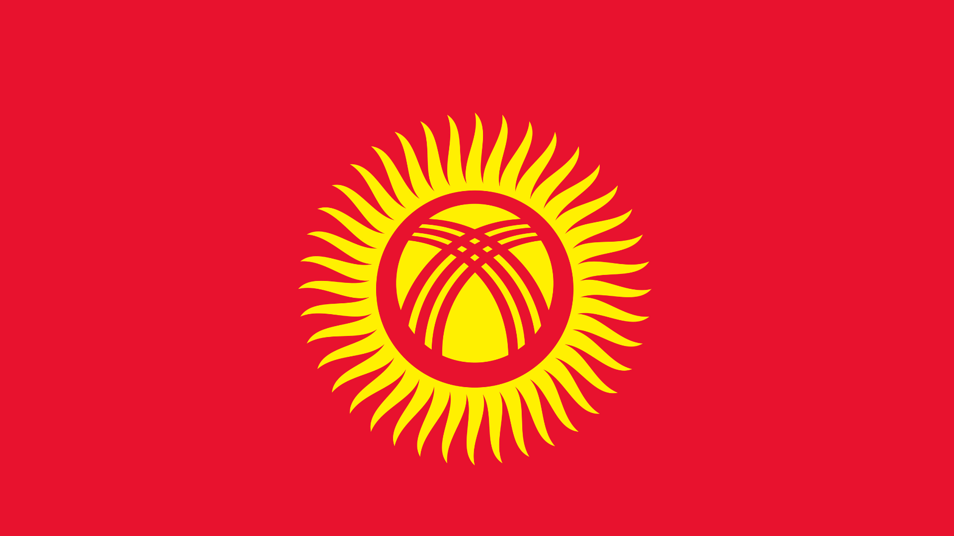 Kyrgyzstan via Random Country Generator 1 Flag of Kyrgyzstan featuring a sun and tunduk , discovered through the random country generator